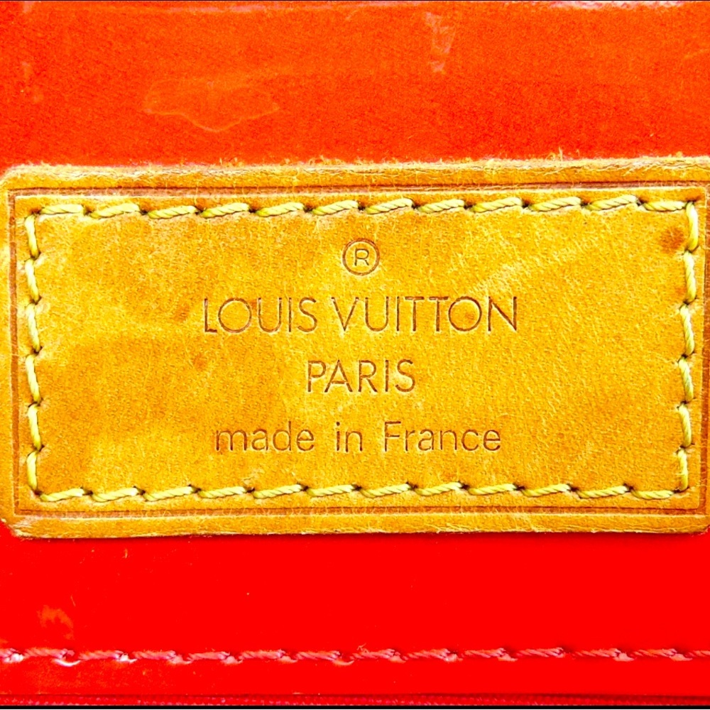 Auth LOUIS VUITTON Reade PM Red Vernis Leather Tote Hand Bag Purse made ๐ซ๐ท - Picture 10 of 11